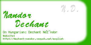 nandor dechant business card